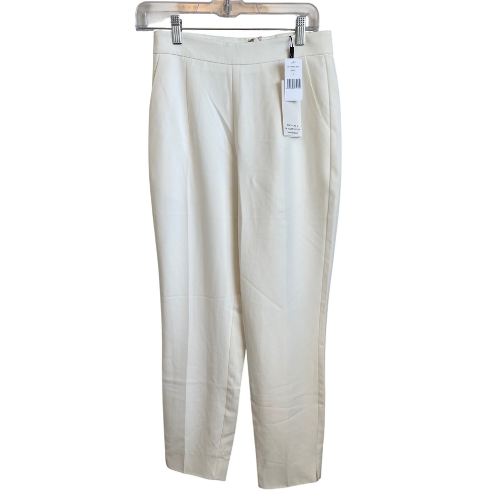 Lavish Alice White High Waisted Tailored Tapered Pants  Size 6 NWT